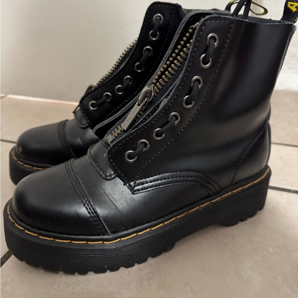 Black Leather Dr Martens Boots lightly used